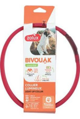 Obojek LED velký BIVOUAK 30-60cm USB červená Zolux