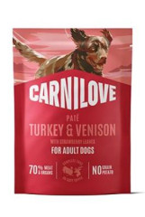 Carnilove Dog Pouch Paté Turkey&Venison+Strawbery 300g