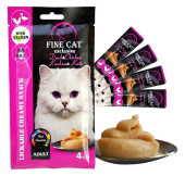 Fine Cat Exclusive Krémová svačinka pro kočky KACHNA & KUŘE 4x15g
