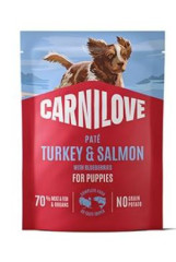 Carnilove Dog Pouch Paté Turkey&Salmon + Blueberry Puppy 300g