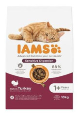 Iams Cat Adult Sensitive Digestion Turkey 10kg