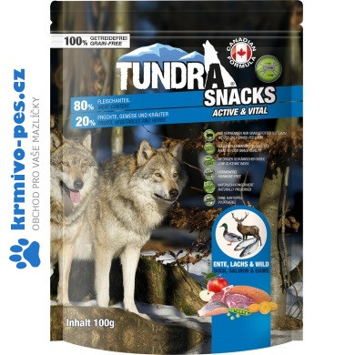 Tundra dog snack Duck, Salmon, Active & Vital 100 g