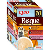 Inaba Cat Ciao Bisque kuře, hovězí a tuňák multipack 10x 40g