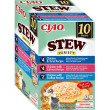 Inaba Cat Ciao Stew kuře a ryba, hřebenatka multipack 10x 40g