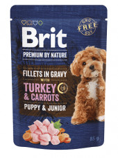 Brit Premium Dog Puppy Fillets Gravy Turkey&Carrots 85g