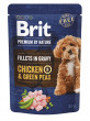 Brit Premium Dog Fillets Gravy Chicken&Green Peas 85g