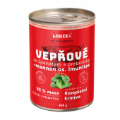 Louie konzerva pro psy vepřové, špenát, prebiotika 200g