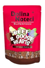 Dolina Noteci Dog kapsa SUPERFOOD hovězí/husí srdíčka 300g