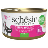 Schesir Cat konzerva Adult kuře/šunka 70g