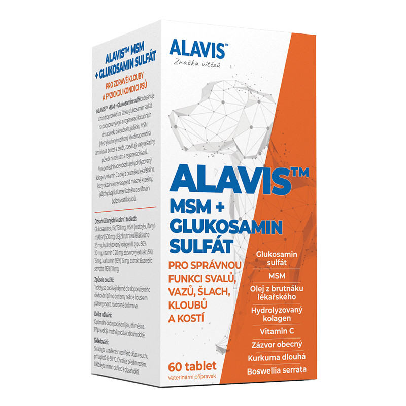 Alavis MSM+Glukosamin sulfát pro psy 60tbl