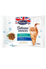 Butcher's Cat Delicious Dinners mořské ryby/treska kapsa 4x100g