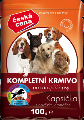 Česká cena Kapsička s hovězím v omáčce pro psy
